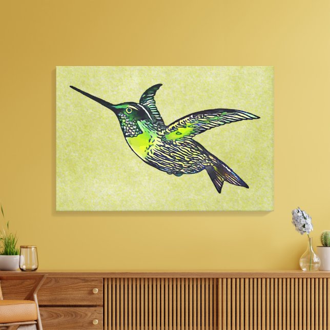 Hummingbird Canvas Print (Insitu(LivingRoom))