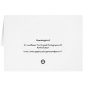 Hummingbird Cards (Back Horizontal)