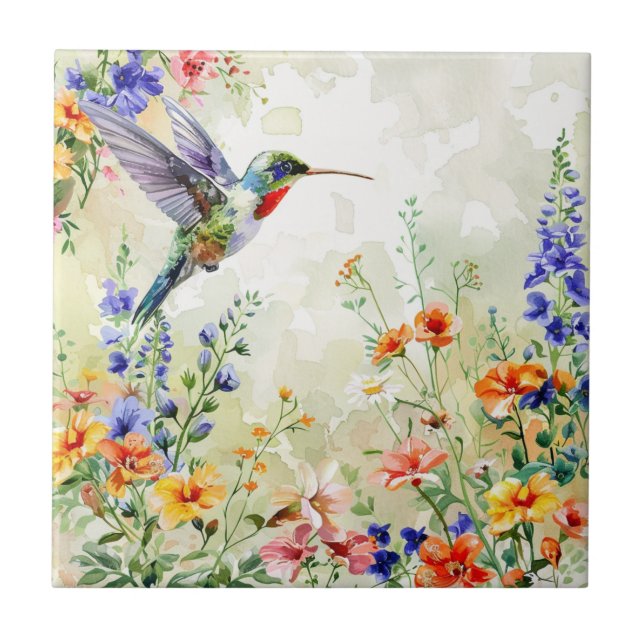 Hummingbird Ceramic Tile (Front)