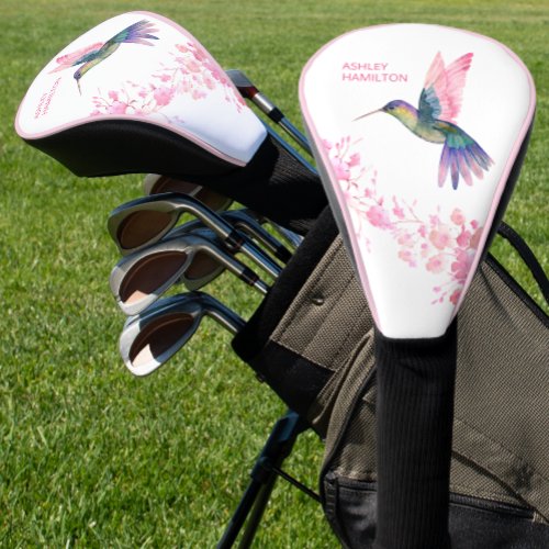Hummingbird Cherry Blossoms Golf Head Cover