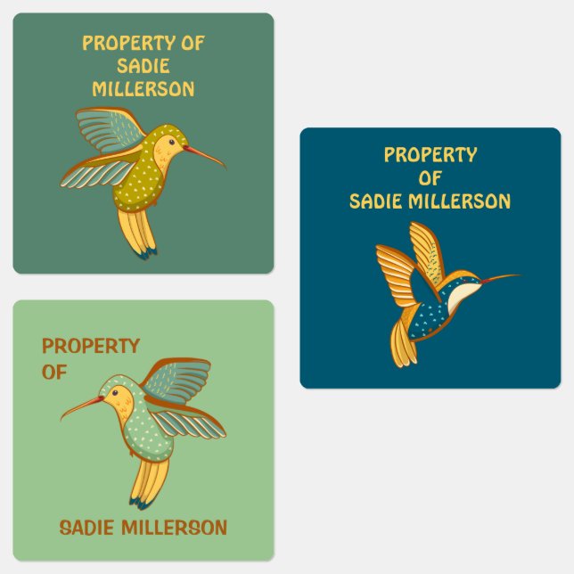 Hummingbird Child's Name Class Kids' Labels (Group)