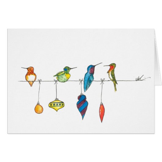 Hummingbird Christmas Card (Front Horizontal)