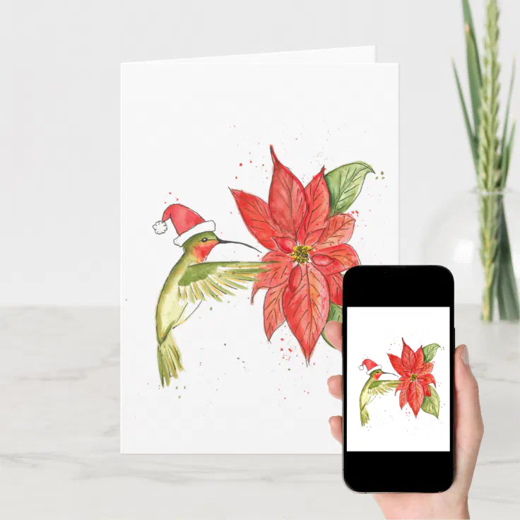 Hummingbird Christmas Card | Zazzle