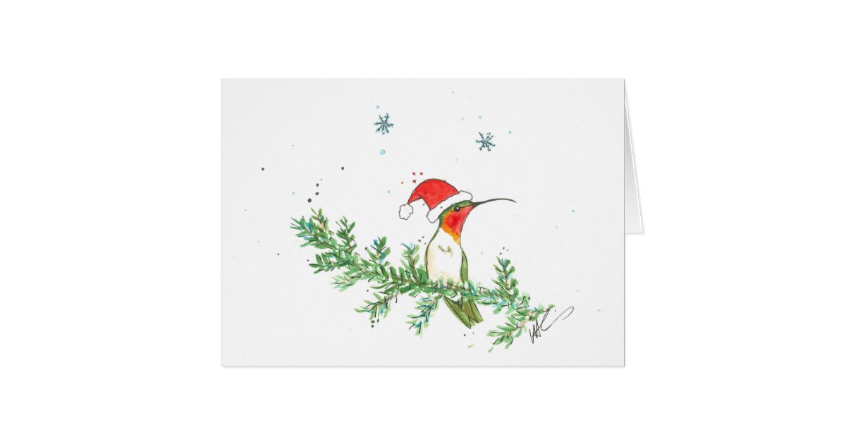 Hummingbird Christmas Card | Zazzle