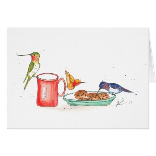 Hummingbird Christmas Card (Front Horizontal)