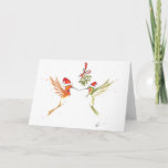 Hummingbird Christmas Card<br><div class="desc">Hummingbirds kissing under the mixed Christmas card</div>