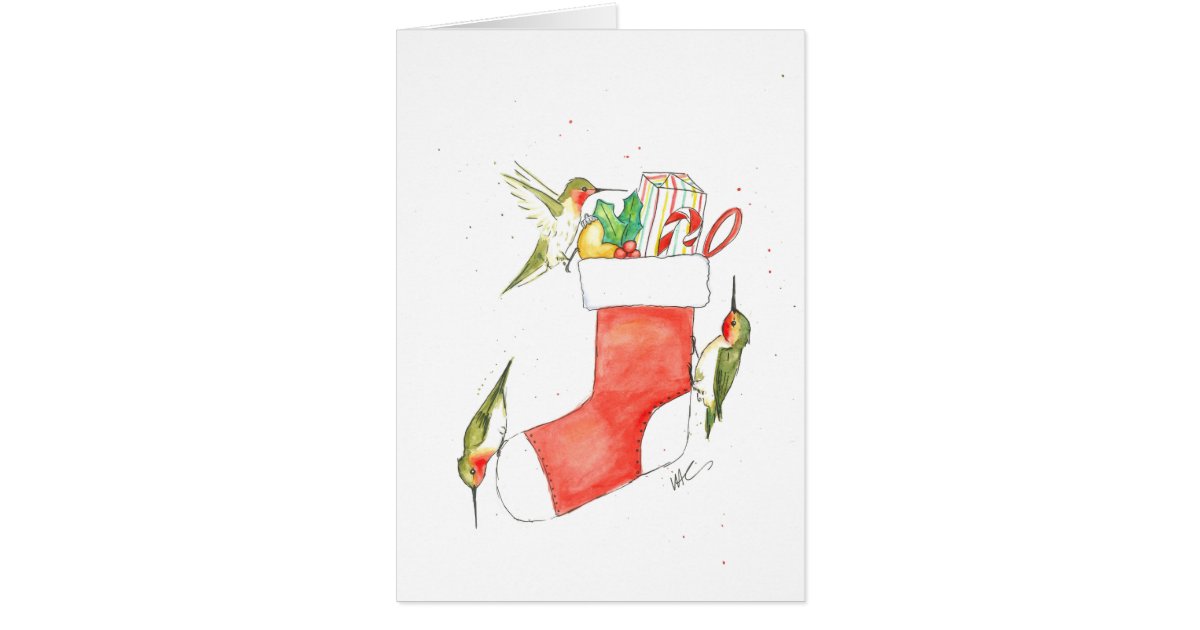 Hummingbird Christmas Card | Zazzle