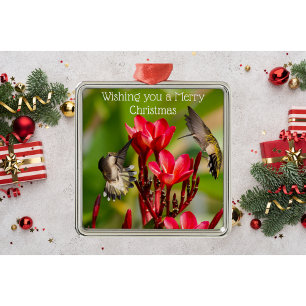 Hummingbird Christmas Metal Ornament