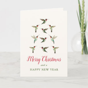 Hummingbird Christmas Tree Card