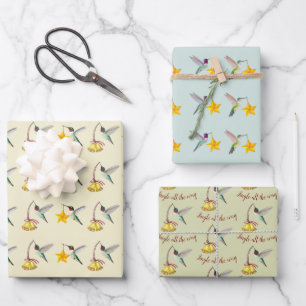 Hummingbird Christmas Wrapping Paper Sheets