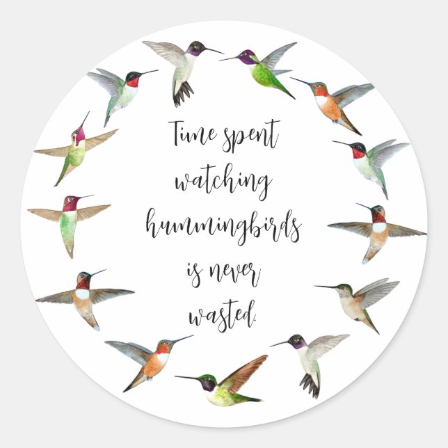 Hummingbird Classic Round Sticker (Front)