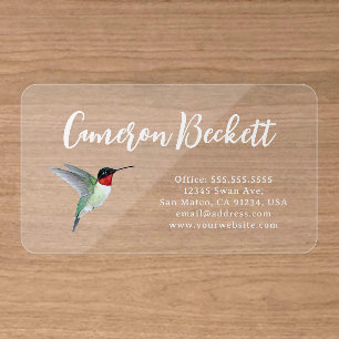 Hummingbird Clear Business Cards