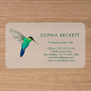 Hummingbird Clear Business Cards