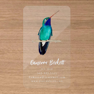 Hummingbird  clear business cards