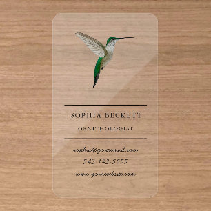 Hummingbird  clear business cards