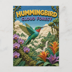 Hummingbird Cloud Forest Modern KlayKoo Postcard