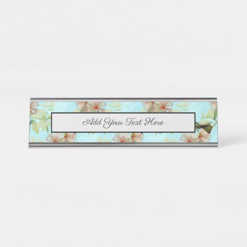 Hummingbird Colibri Green Leaf Spring Desk Name Plate