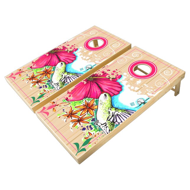 Hummingbird Cornhole Set (Angled)