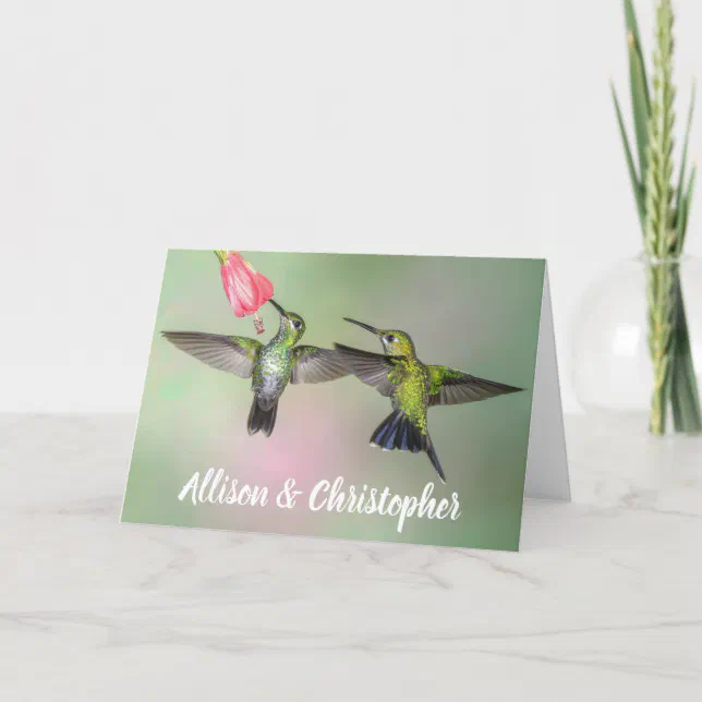 Hummingbird Couple Anniversary Personalized Card | Zazzle