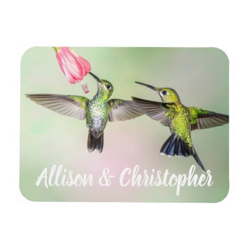 Hummingbird Couple Flying Together Personalized Magnet