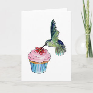 Hummingbird Cupcake Love Card