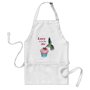 Hummingbird Cupcake Love is in the Air Adult Apron
