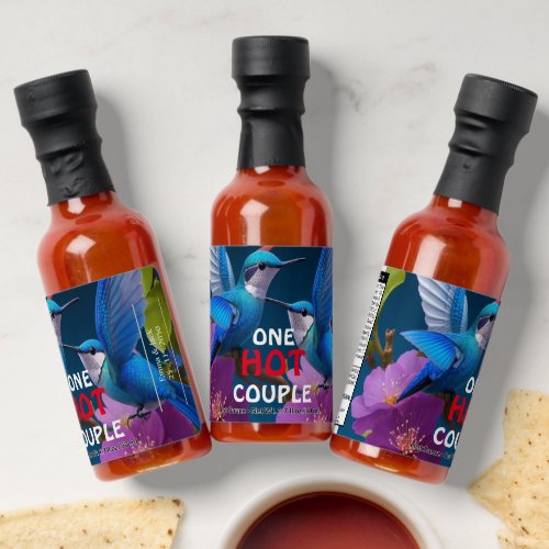 Hummingbird Custom One Hot Couple Wedding Photo  Hot Sauces