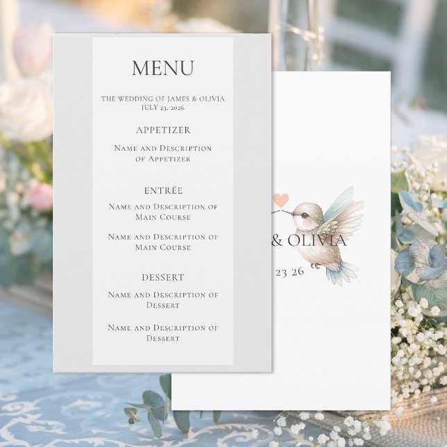 Hummingbird Custom Wedding Menu (Creator Uploaded)