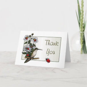 Hummingbird, Daisies, Ladybugs: Thank You