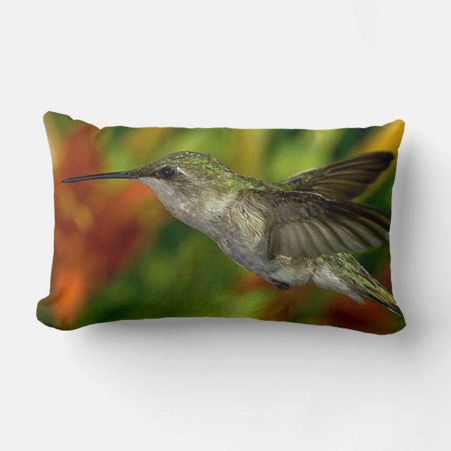 Hummingbird Decorative Throw Pillow (Front)