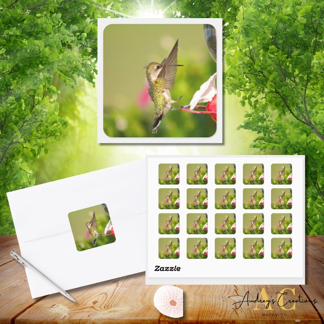 Hummingbird Design  #108A0604 Square Sticker (Creator Uploaded)