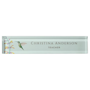 Hummingbird desk name plate
