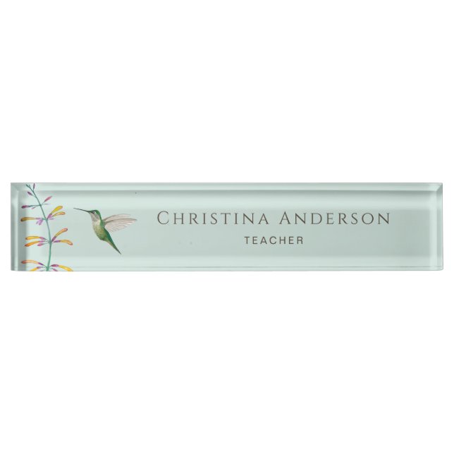 Hummingbird   desk name plate (Front)