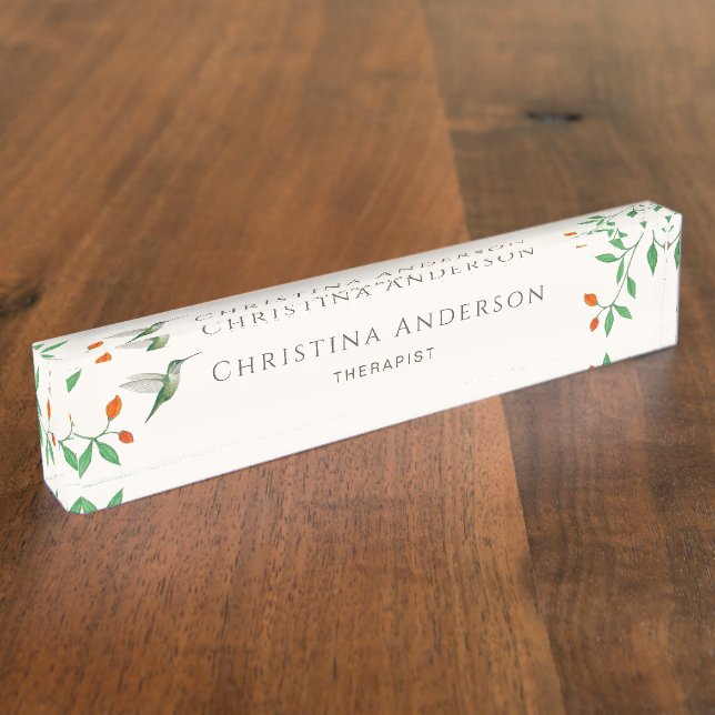 Hummingbird   desk name plate (Side)