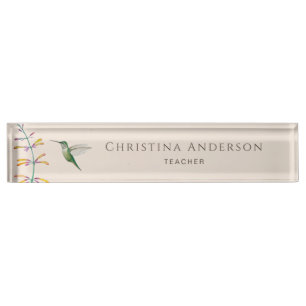 Hummingbird desk name plate