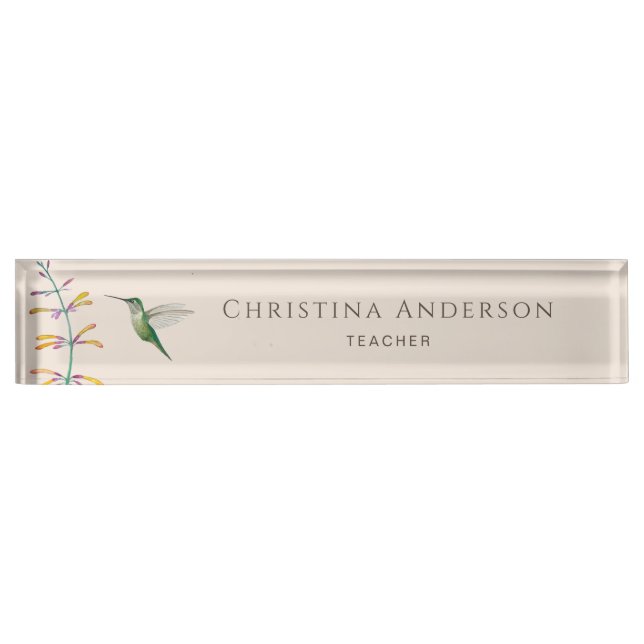 Hummingbird   desk name plate (Front)