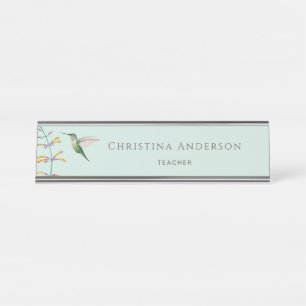 Hummingbird desk name plate