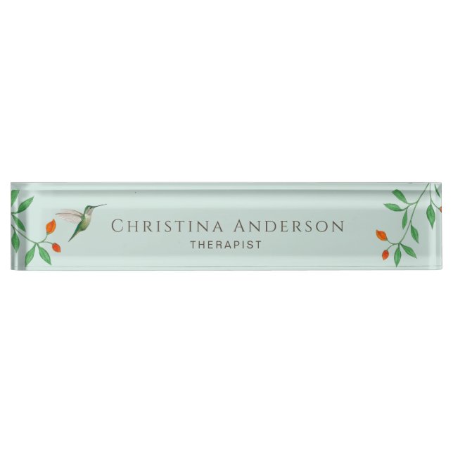 Hummingbird   desk name plate (Front)