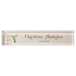 Hummingbird desk name plate