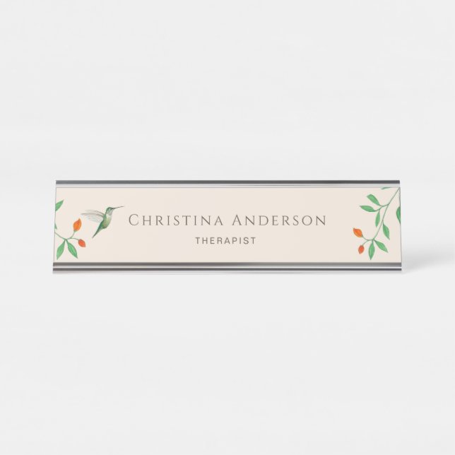 Hummingbird   desk name plate (Front)