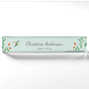 Hummingbird desk name plate
