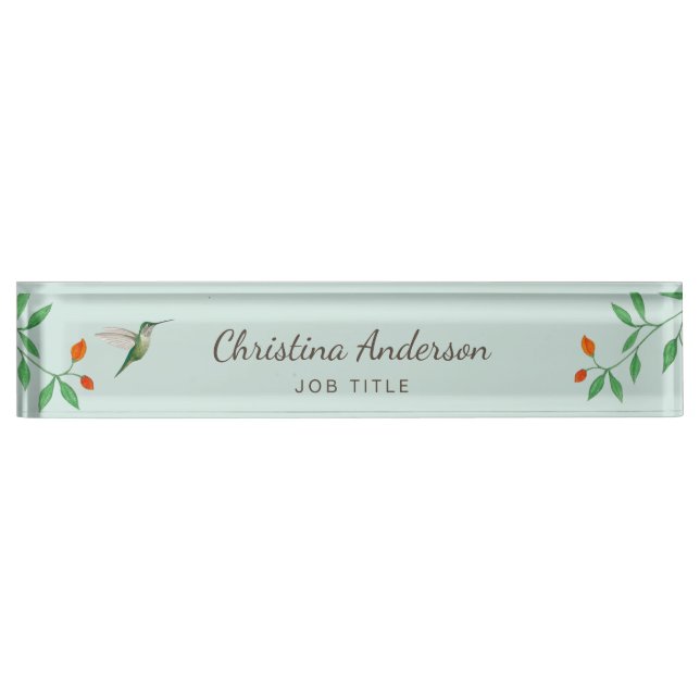 Hummingbird   desk name plate (Front)