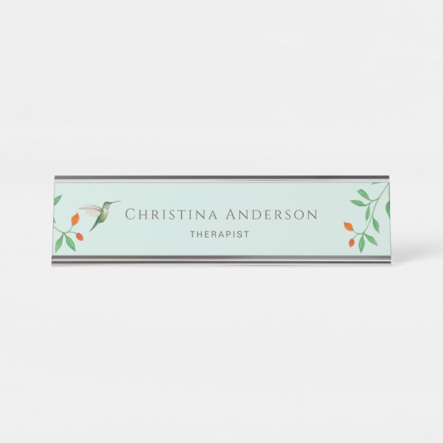Hummingbird   desk name plate (Front)
