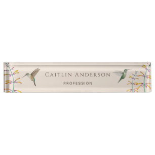 Hummingbird desk name plate