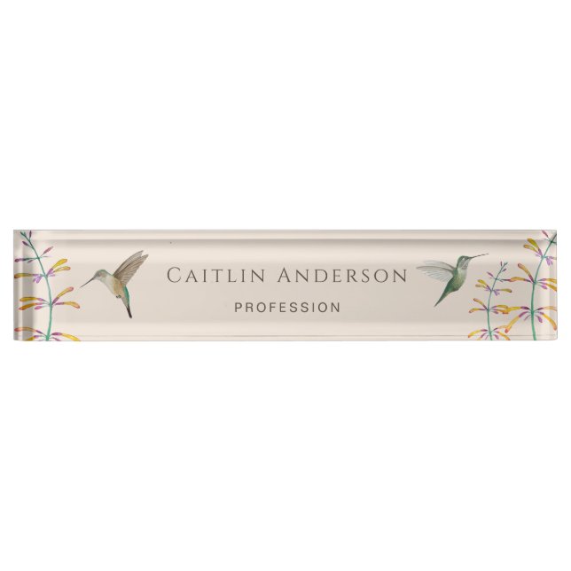 Hummingbird   desk name plate (Front)