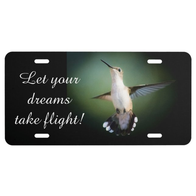 Hummingbird Dreams License Plate (Front)