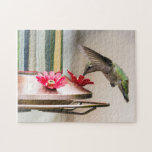 Hummingbird Drinking From A Feeder Puzzle at Zazzle