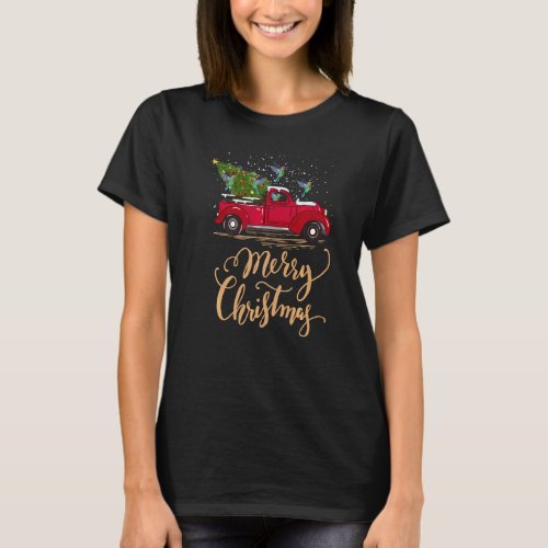Hummingbird Driving Christmas Tree Truck Hummingbi T_Shirt