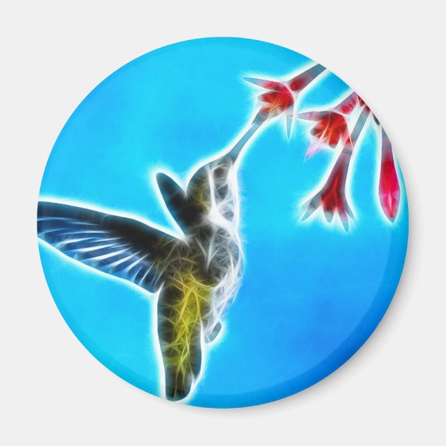 Hummingbird Eating Nectar Magnet (Front)