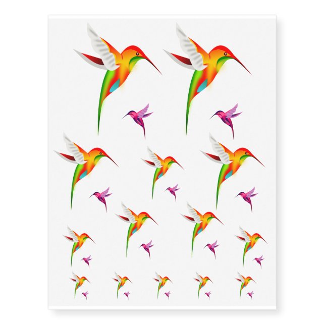 Hummingbird Emblem Temporary Tattoos (Front)